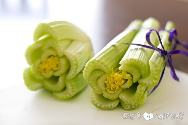Fruit Stamping Craft: Celery Flower Stamping: Cut Your Celery