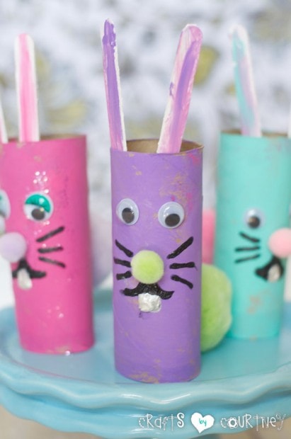 Toilet Paper Roll Rabbits: Finishing Touches