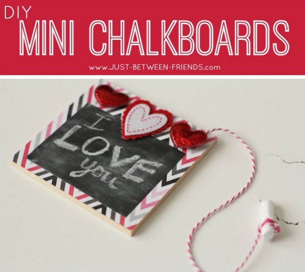 10+ Super Cute DIY Valentine Chalkboard Crafts: DIY mini chalkboards