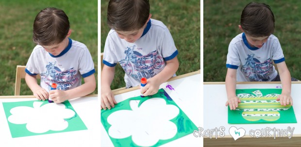 Scrapbook Paper Shamrock Silhouette Kids Art: Add Your Cutout