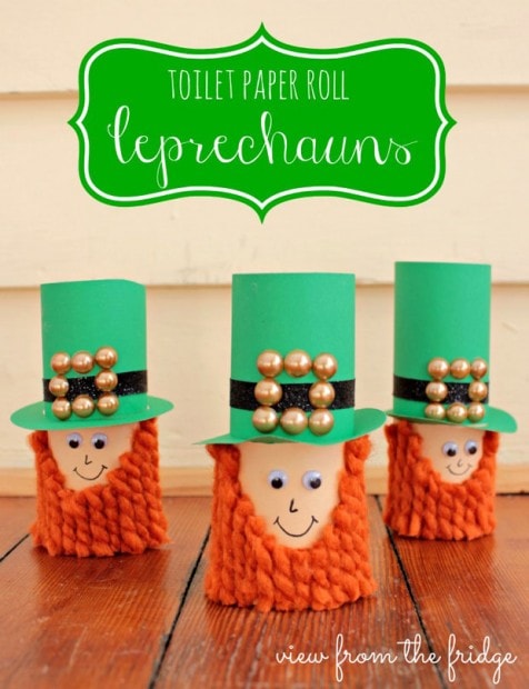 10+ Fun St. Patrick's Day Crafts and Activities for Kids: Tilet Paper Roll Leprechauns