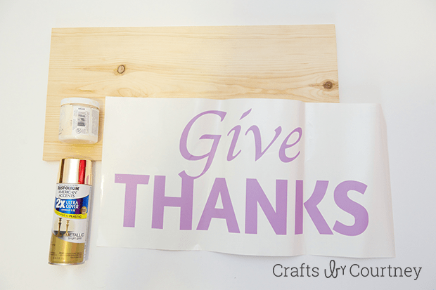 DIY Give Thanks Fall Sign by Crafts by Courtney | Getting Started