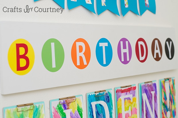 Easy DIY Kids Art Themed Birthday Party - Birthday Sign
