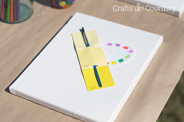 Easy DIY Kids Art Themed Birthday Party - Craft party using paint sample cards 