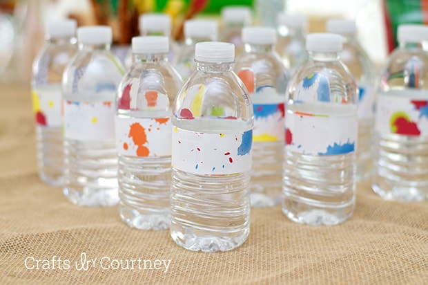 Easy DIY Kids Art Themed Birthday Party - Easy Water Bottle Craft Idea