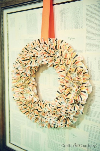 DIY Halloween Cupcake Liner Wreath - Crafts by Courtney