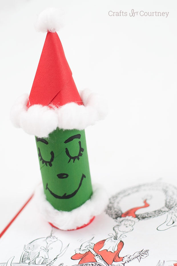 Cardboard Tube Grinch - Kids Christmas Craft