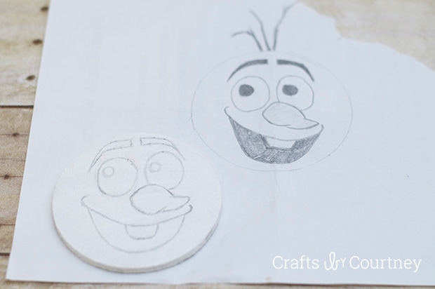 Frozen Craft: Olaf Christmas Ornament from a Coaster 