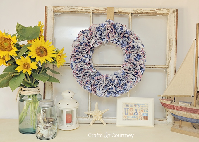 Patriotic Cupcake Liner Wreath for July 4th