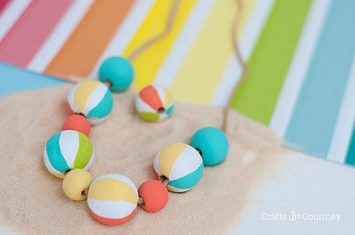 Beach Ball Necklace perfect Summer kids craft