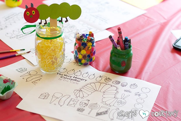 The Very Hungry Caterpillar Birthday Party: Craft Table