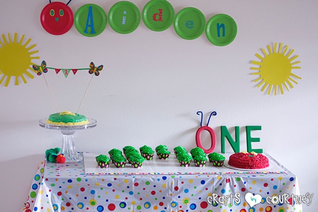 The Very Hungry Caterpillar Birthday Party: Caterpillar Cupcake Station