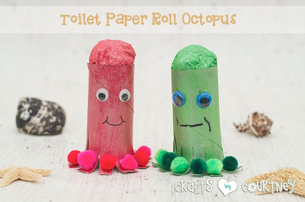 Toilet paper roll octopus craft for kids
