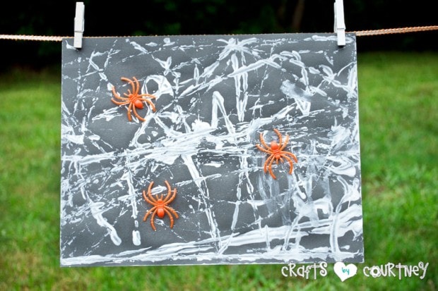 Spider Web Marble Art Craft: Halloween Craft: Finishing Touches