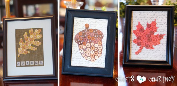 Framed Fall Button Art Decor: Finishing Touches
