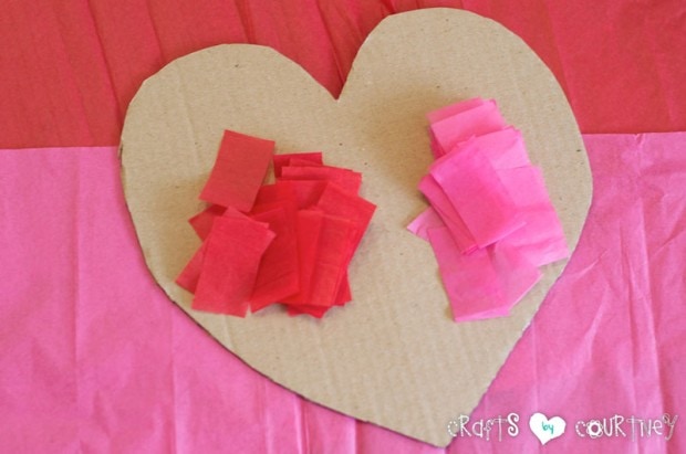 Tissue Paper Heart Wreath: Cut Your Tissue Paper