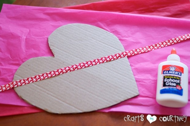 Tissue Paper Heart Wreath: Getting Started