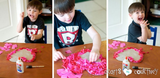 Tissue Paper Heart Wreath: Create Your Tissue Paper Heart
