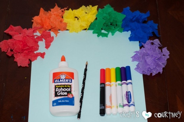 Tissue Paper Rainbow: Getting Started