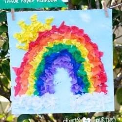 How-to Craft a "What Makes a Rainbow?" Inspired Tissue Paper Rainbow
