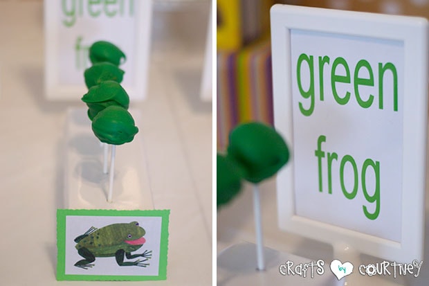 Brown Bear Birthday Party: Green Frog Cakepops