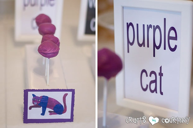 Brown Bear Birthday Party: Purple Cat Cakepops