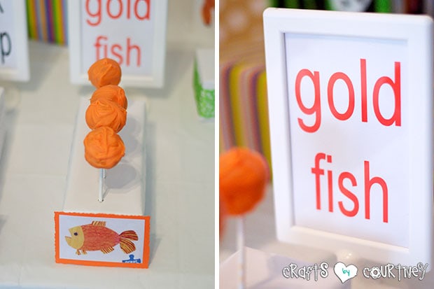 Brown Bear Birthday Party: Goldfish Cakepops