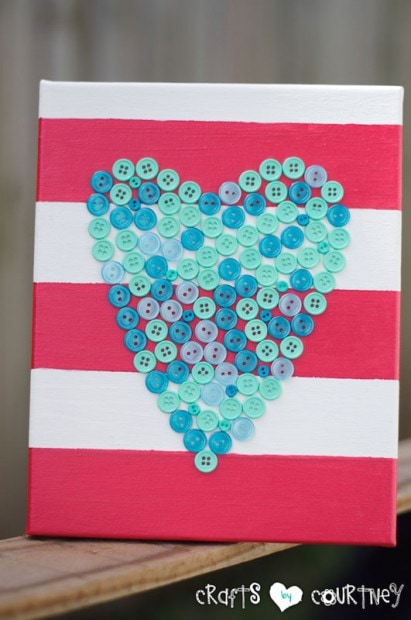 "Lovely" Button Heart: Finishing Touches