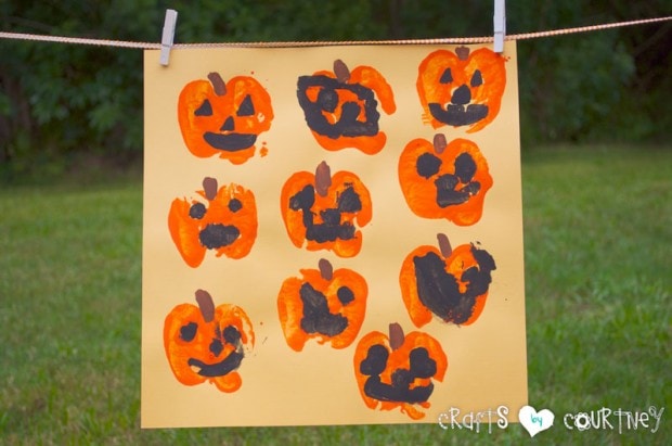 Jack-O-Lantern Apple Stamping: Halloween Craft: Finishing Touches