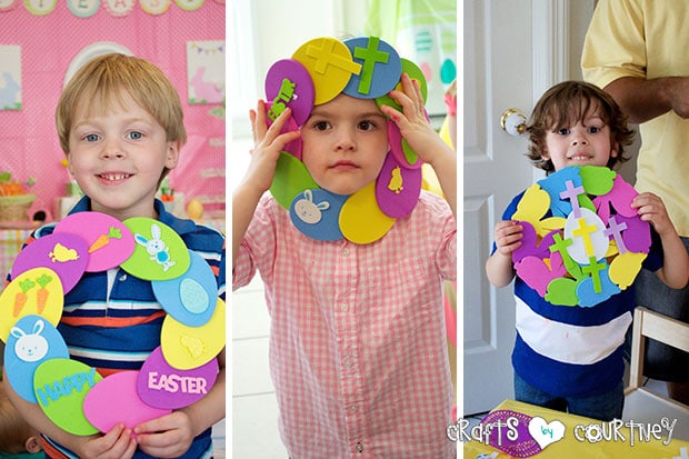 Easter Party: Craft Table: The kids finished wreaths