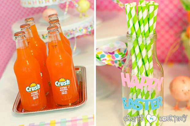 Easter Party: Display Table: Orange Crush Pop and Paper Straws