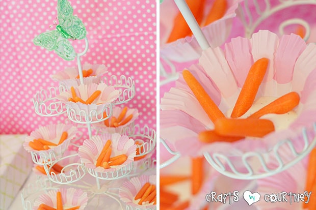 Easter Party: Display Table: Carrot Flower Snacks