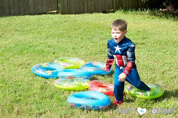 Superhero Birthday Party: Danger Room: Obstacle Course: Pool Floaties