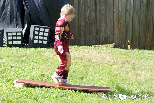 Superhero Birthday Party: Danger Room: Obstacle Course: Walking the Balance Beam