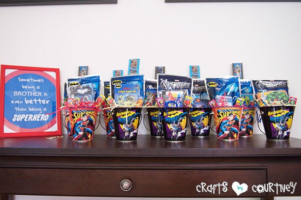 Superhero Birthday Party: Party Favor Station