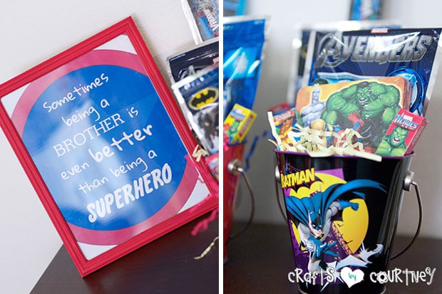 Superhero Birthday Party: Party Favor Station:Sometimes being a big brother is even better than being a superhero