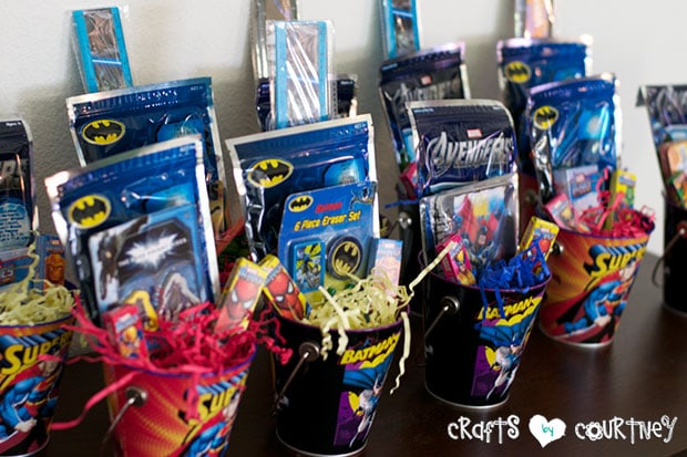 Superhero Birthday Party: Party Favor Station: Birthday Party Favors