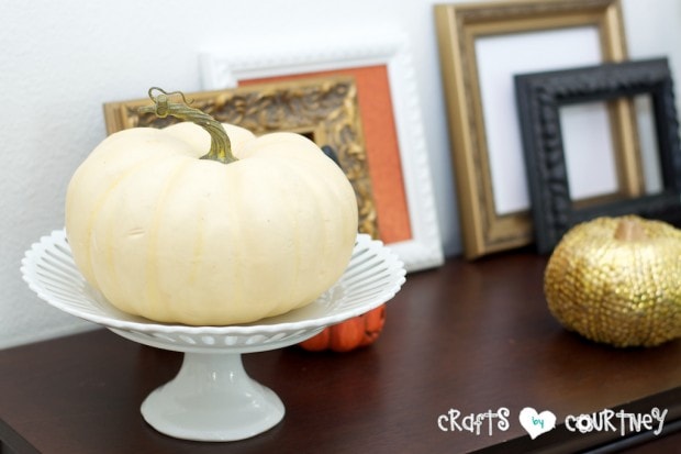 Wicked Halloween Decor Inspiration: Front Entrance: White Pumpkin and Frames
