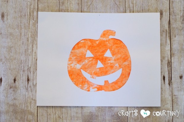 Halloween Craft: Scrapbook Paper Pumpkin Silhouette Craft: Painted Pumpkin Craft