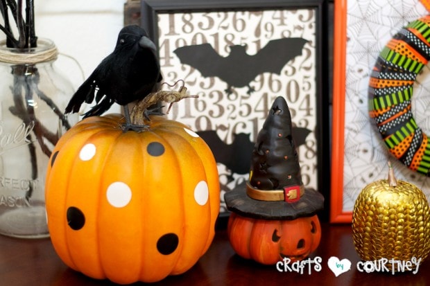 Wicked Halloween Decor Inspiration: Entertainment Center: Polka Dot Pumpkin