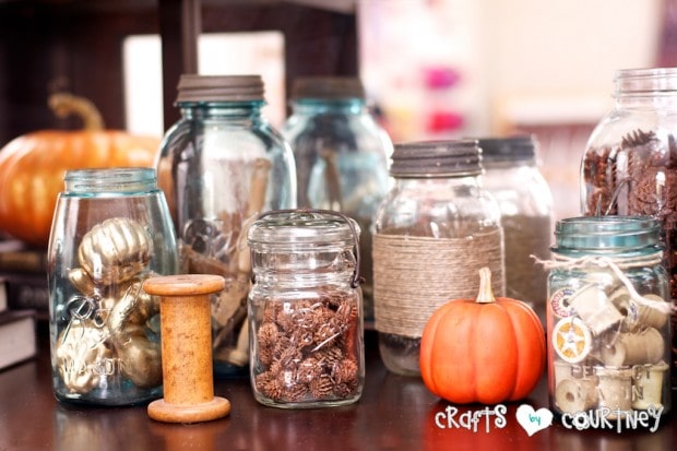 Fall Home Decor Inspiration: Fall Mason Jar Ideas