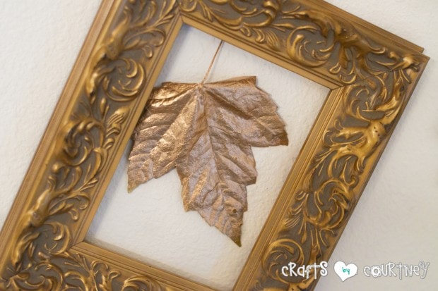 Fall Home Decor Inspiration: Front Enterance: Framed Golden Leaf