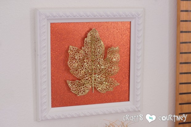 Fall Home Decor Inspiration: Front Enterance: Dollar Tree Leaf in Frame