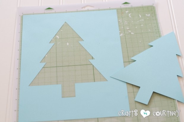 Scrapbook Paper Christmas Tree Silhouette: Cut Silhouette