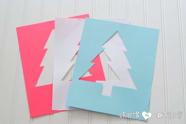 Scrapbook Paper Christmas Tree Silhouette: Cut Your Silhouette