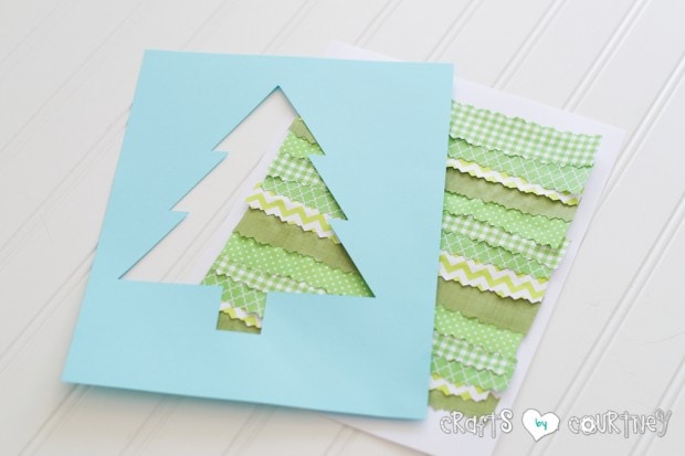 Scrapbook Paper Christmas Tree Silhouette: Add Your Silhouette