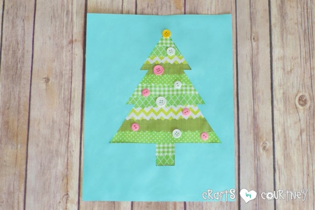 Christmas Craft: Scrapbook Paper Christmas Tree Silhouette: Easy and fun kids craft