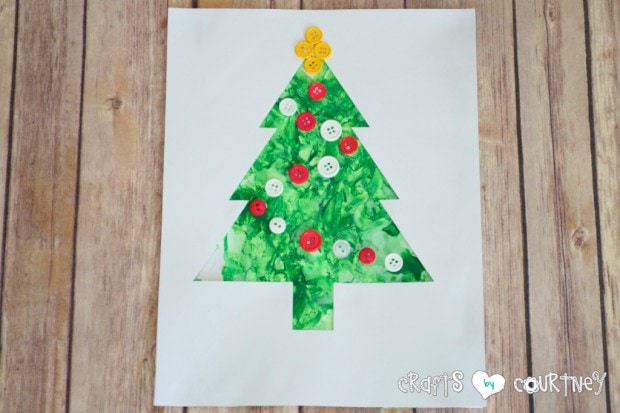 Christmas Craft: Scrapbook Paper Christmas Tree Silhouette: Kids Christmas Craft