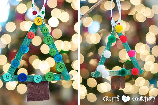 Christmas Craft: Popsicle Stick Christmas Tree: Create this fun and easy Christmas ornament with your kids this holiday
