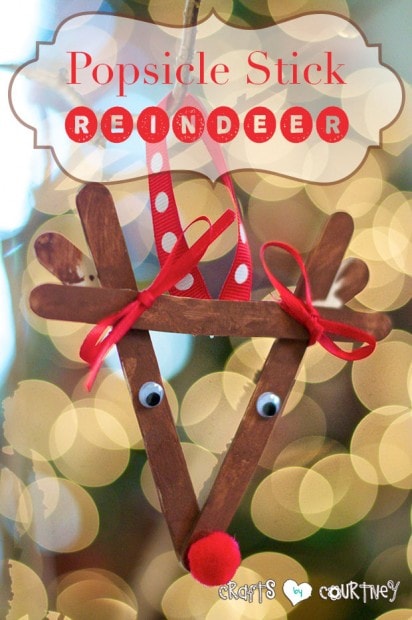 Kids Christmas Craft: Popsicle Reindeer: 4 Easy-to Make DIY Kid Christmas Ornaments 